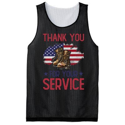 Veteran Thank You For Your Service Funny Veteran's Day USA  Mesh Reversible Basketball Jersey Tank