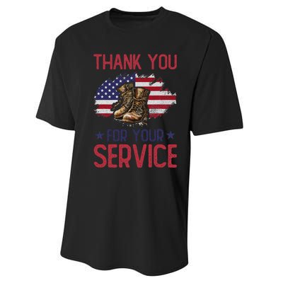 Veteran Thank You For Your Service Funny Veteran's Day USA  Performance Sprint T-Shirt