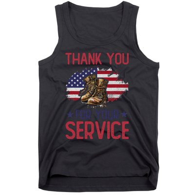 Veteran Thank You For Your Service Funny Veteran's Day USA  Tank Top