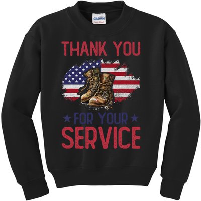 Veteran Thank You For Your Service Funny Veteran's Day USA  Kids Sweatshirt