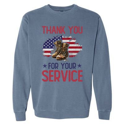 Veteran Thank You For Your Service Funny Veteran's Day USA  Garment-Dyed Sweatshirt