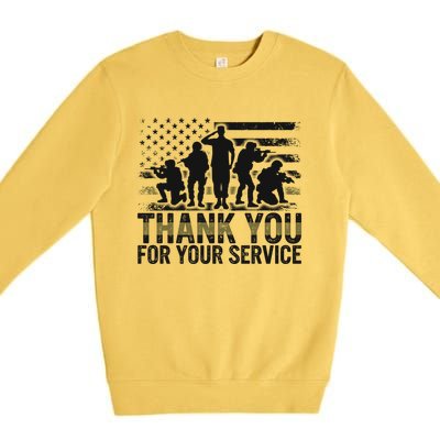 Veteran Thank You For Your Service Veterans Day Appreciation Meaningful Gift Premium Crewneck Sweatshirt