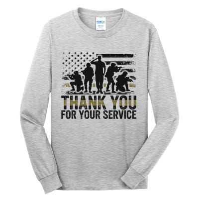 Veteran Thank You For Your Service Veterans Day Appreciation Meaningful Gift Tall Long Sleeve T-Shirt