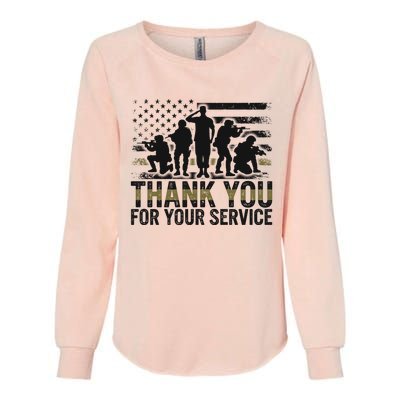 Veteran Thank You For Your Service Veterans Day Appreciation Meaningful Gift Womens California Wash Sweatshirt