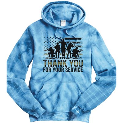 Veteran Thank You For Your Service Veterans Day Appreciation Meaningful Gift Tie Dye Hoodie