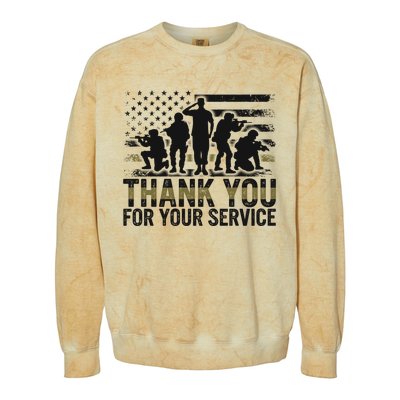 Veteran Thank You For Your Service Veterans Day Appreciation Meaningful Gift Colorblast Crewneck Sweatshirt