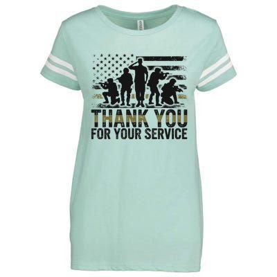 Veteran Thank You For Your Service Veterans Day Appreciation Meaningful Gift Enza Ladies Jersey Football T-Shirt