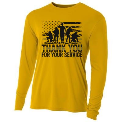 Veteran Thank You For Your Service Veterans Day Appreciation Meaningful Gift Cooling Performance Long Sleeve Crew