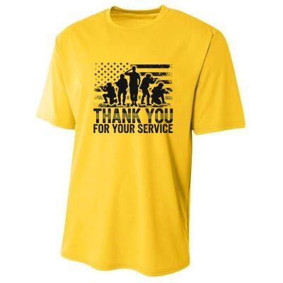 Veteran Thank You For Your Service Veterans Day Appreciation Meaningful Gift Youth Performance Sprint T-Shirt