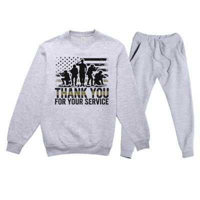 Veteran Thank You For Your Service Veterans Day Appreciation Meaningful Gift Premium Crewneck Sweatsuit Set