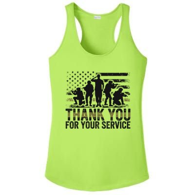 Veteran Thank You For Your Service Veterans Day Appreciation Meaningful Gift Ladies PosiCharge Competitor Racerback Tank