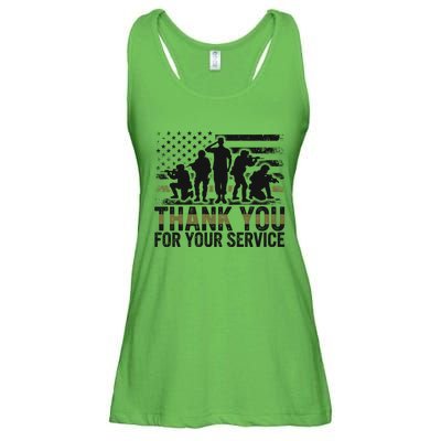 Veteran Thank You For Your Service Veterans Day Appreciation Meaningful Gift Ladies Essential Flowy Tank