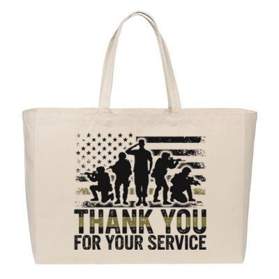 Veteran Thank You For Your Service Veterans Day Appreciation Meaningful Gift Cotton Canvas Jumbo Tote