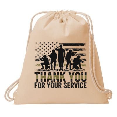 Veteran Thank You For Your Service Veterans Day Appreciation Meaningful Gift Drawstring Bag