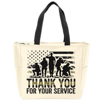 Veteran Thank You For Your Service Veterans Day Appreciation Meaningful Gift Zip Tote Bag