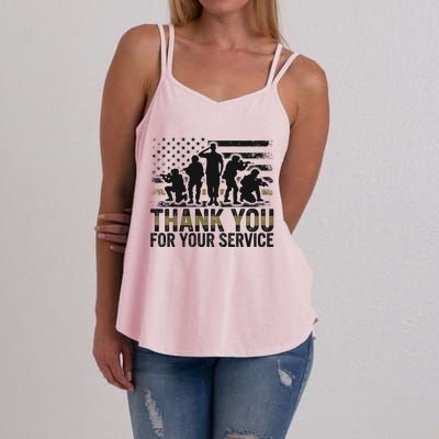 Veteran Thank You For Your Service Veterans Day Appreciation Meaningful Gift Women's Strappy Tank