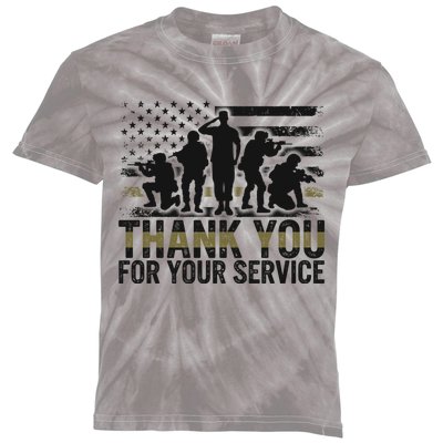 Veteran Thank You For Your Service Veterans Day Appreciation Meaningful Gift Kids Tie-Dye T-Shirt