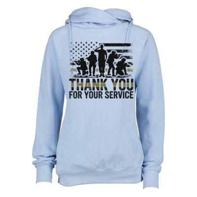 Veteran Thank You For Your Service Veterans Day Appreciation Meaningful Gift Womens Funnel Neck Pullover Hood