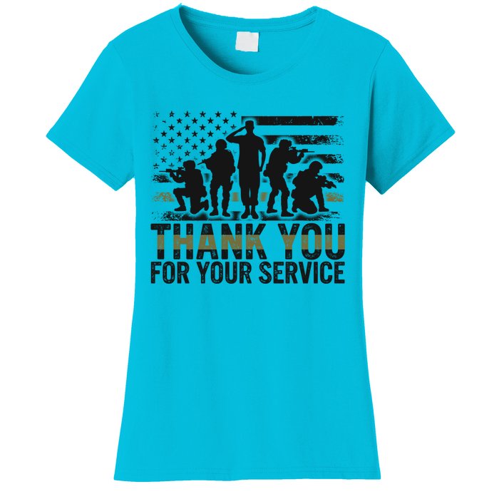 Veteran Thank You For Your Service Veterans Day Appreciation Meaningful Gift Women's T-Shirt