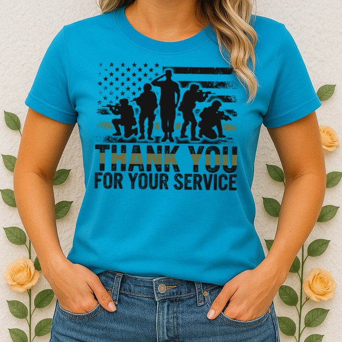 Veteran Thank You For Your Service Veterans Day Appreciation Meaningful Gift Womens T-Shirt