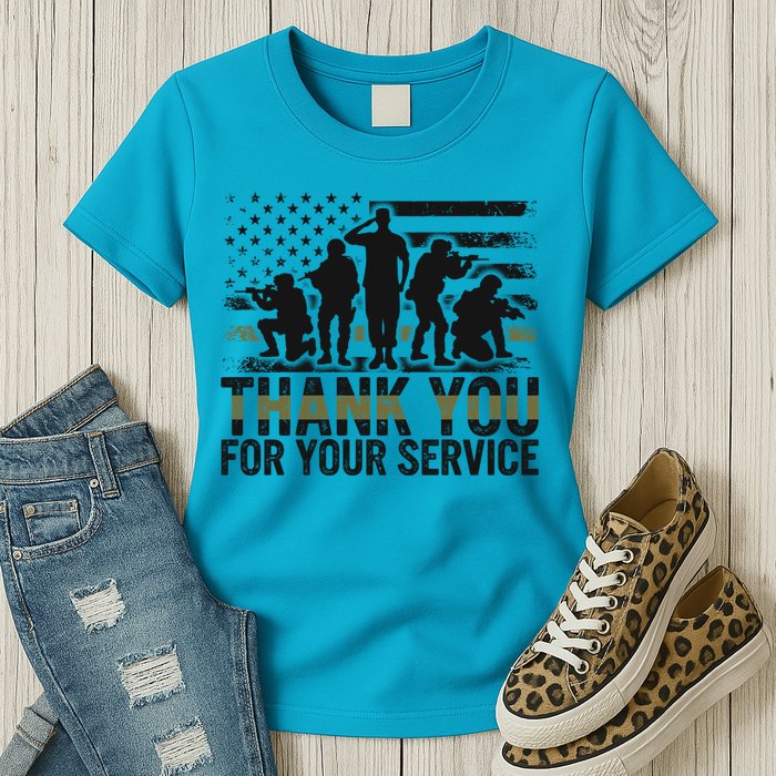 Veteran Thank You For Your Service Veterans Day Appreciation Meaningful Gift Womens T-Shirt