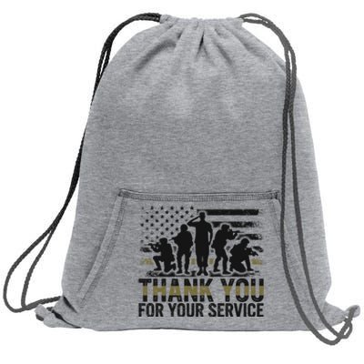 Veteran Thank You For Your Service Veterans Day Appreciation Meaningful Gift Sweatshirt Cinch Pack Bag