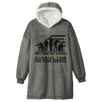 Veteran Thank You For Your Service Veterans Day Appreciation Meaningful Gift Hooded Wearable Blanket