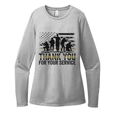 Veteran Thank You For Your Service Veterans Day Appreciation Meaningful Gift Womens CVC Long Sleeve Shirt