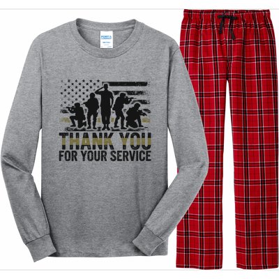 Veteran Thank You For Your Service Veterans Day Appreciation Meaningful Gift Long Sleeve Pajama Set