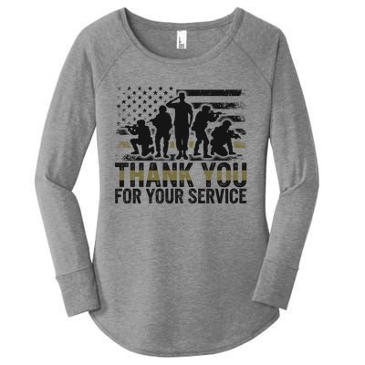 Veteran Thank You For Your Service Veterans Day Appreciation Meaningful Gift Women's Perfect Tri Tunic Long Sleeve Shirt