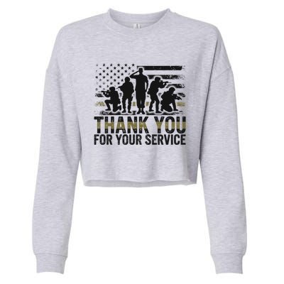 Veteran Thank You For Your Service Veterans Day Appreciation Meaningful Gift Cropped Pullover Crew