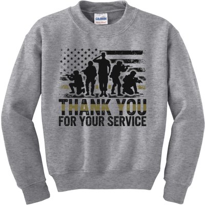 Veteran Thank You For Your Service Veterans Day Appreciation Meaningful Gift Kids Sweatshirt