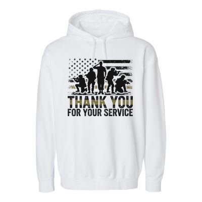 Veteran Thank You For Your Service Veterans Day Appreciation Meaningful Gift Garment-Dyed Fleece Hoodie