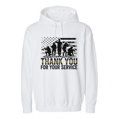 Veteran Thank You For Your Service Veterans Day Appreciation Meaningful Gift Garment-Dyed Fleece Hoodie