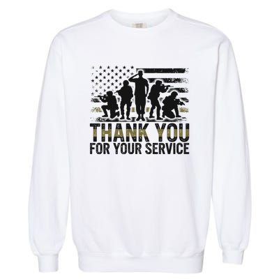 Veteran Thank You For Your Service Veterans Day Appreciation Meaningful Gift Garment-Dyed Sweatshirt