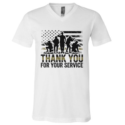 Veteran Thank You For Your Service Veterans Day Appreciation Meaningful Gift V-Neck T-Shirt