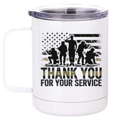 Veteran Thank You For Your Service Veterans Day Appreciation Meaningful Gift 12 oz Stainless Steel Tumbler Cup