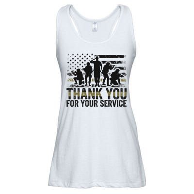 Veteran Thank You For Your Service Veterans Day Appreciation Meaningful Gift Ladies Essential Flowy Tank
