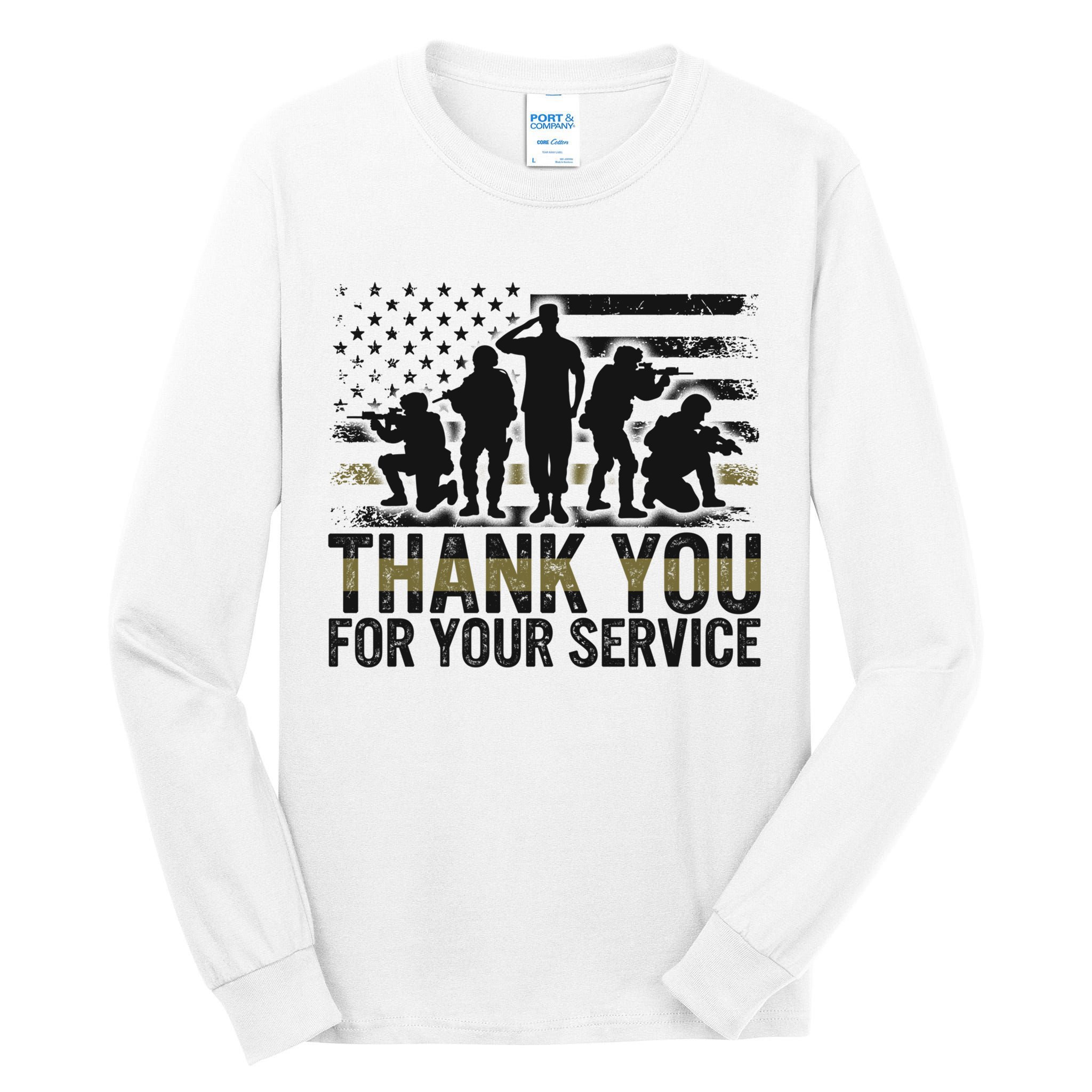 Veteran Thank You For Your Service Veterans Day Appreciation Meaningful Gift Tall Long Sleeve T-Shirt