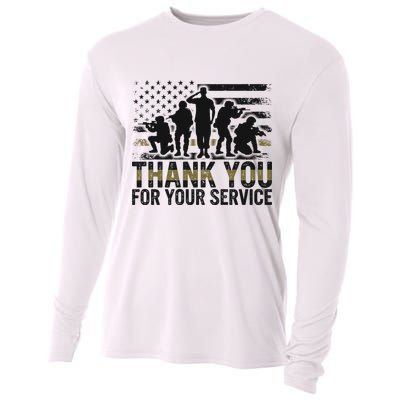 Veteran Thank You For Your Service Veterans Day Appreciation Meaningful Gift Cooling Performance Long Sleeve Crew