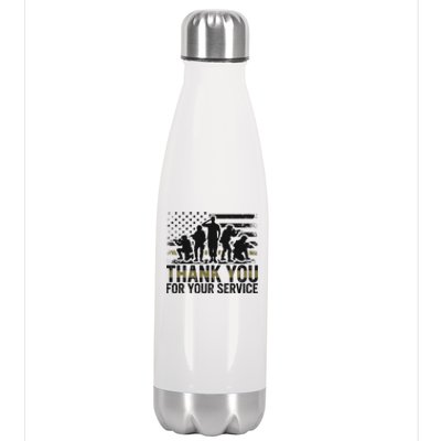 Veteran Thank You For Your Service Veterans Day Appreciation Meaningful Gift Stainless Steel Insulated Water Bottle