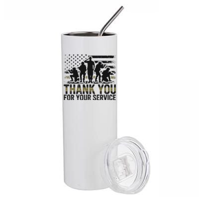 Veteran Thank You For Your Service Veterans Day Appreciation Meaningful Gift Stainless Steel Tumbler