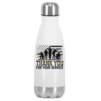 Veteran Thank You For Your Service Veterans Day Appreciation Meaningful Gift Stainless Steel Insulated Water Bottle