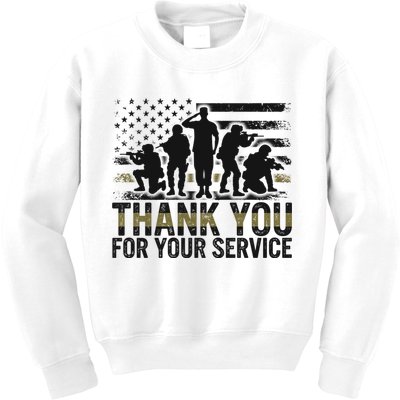 Veteran Thank You For Your Service Veterans Day Appreciation Meaningful Gift Kids Sweatshirt