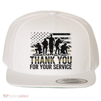 Veteran Thank You For Your Service Veterans Day Appreciation Meaningful Gift Wool Snapback Cap