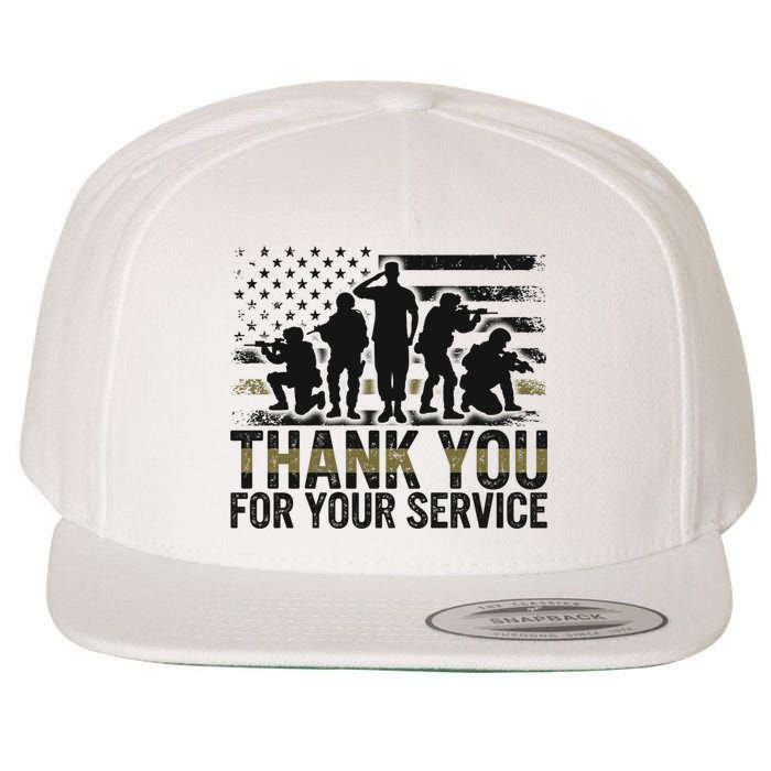 Veteran Thank You For Your Service Veterans Day Appreciation Meaningful Gift Wool Snapback Cap