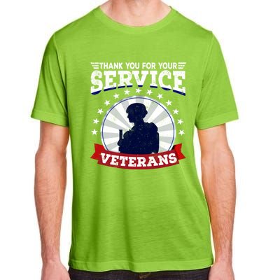 Vintage Thank You For Your Service Veterans Gift Adult ChromaSoft Performance T-Shirt