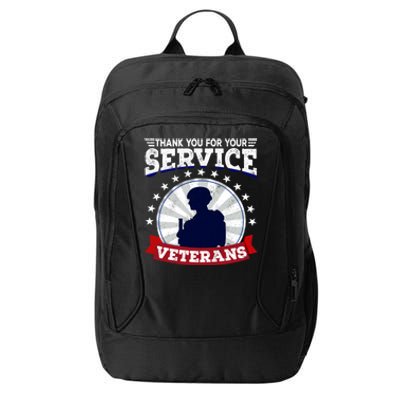 Vintage Thank You For Your Service Veterans Gift City Backpack