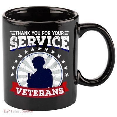 Vintage Thank You For Your Service Veterans Gift 11oz C Handle Ceramic Mug