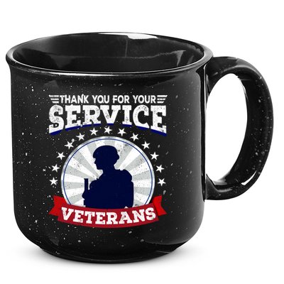Vintage Thank You For Your Service Veterans Gift 15oz Campfire Ceramic Mug